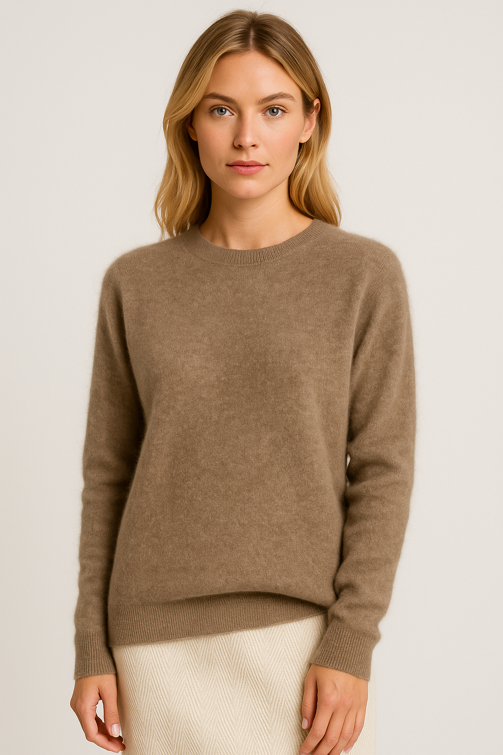 Freya Harper | Classic Crewneck Cashmere Look Sweater For Women