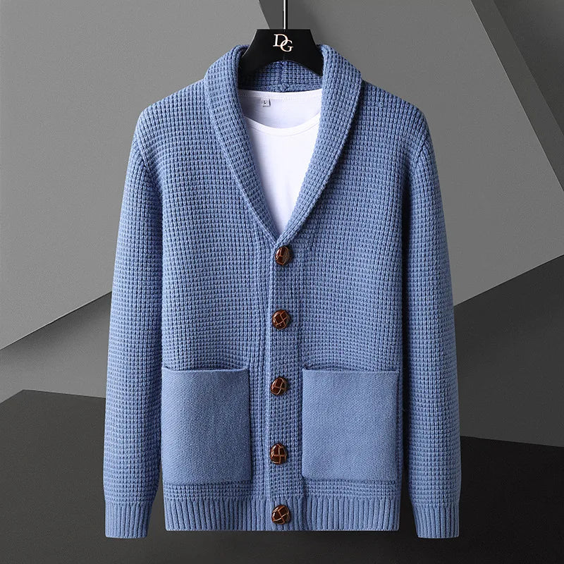 Whitmore | Shawl-Collar Waffle Cardigan