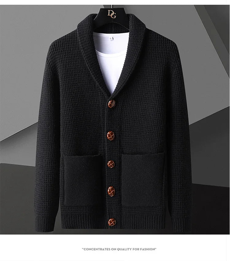 Whitmore | Shawl-Collar Waffle Cardigan