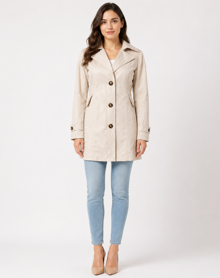 Evelyn | Classic Mid-Length Trench Coat