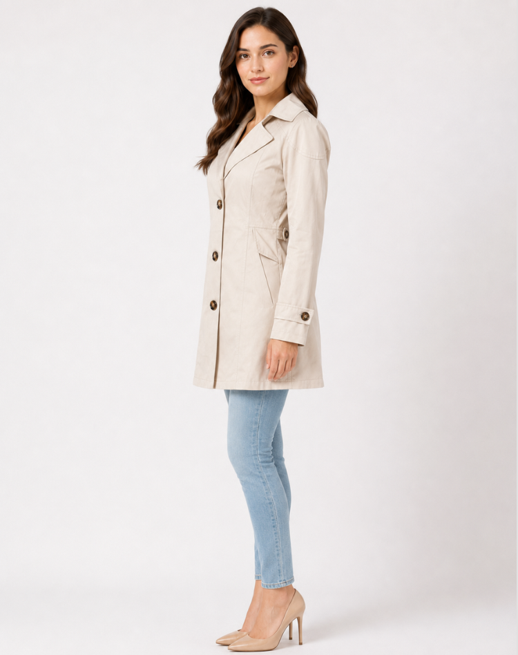 Evelyn | Classic Mid-Length Trench Coat