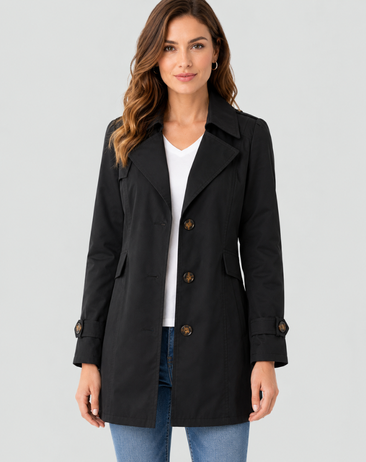 Evelyn | Classic Mid-Length Trench Coat