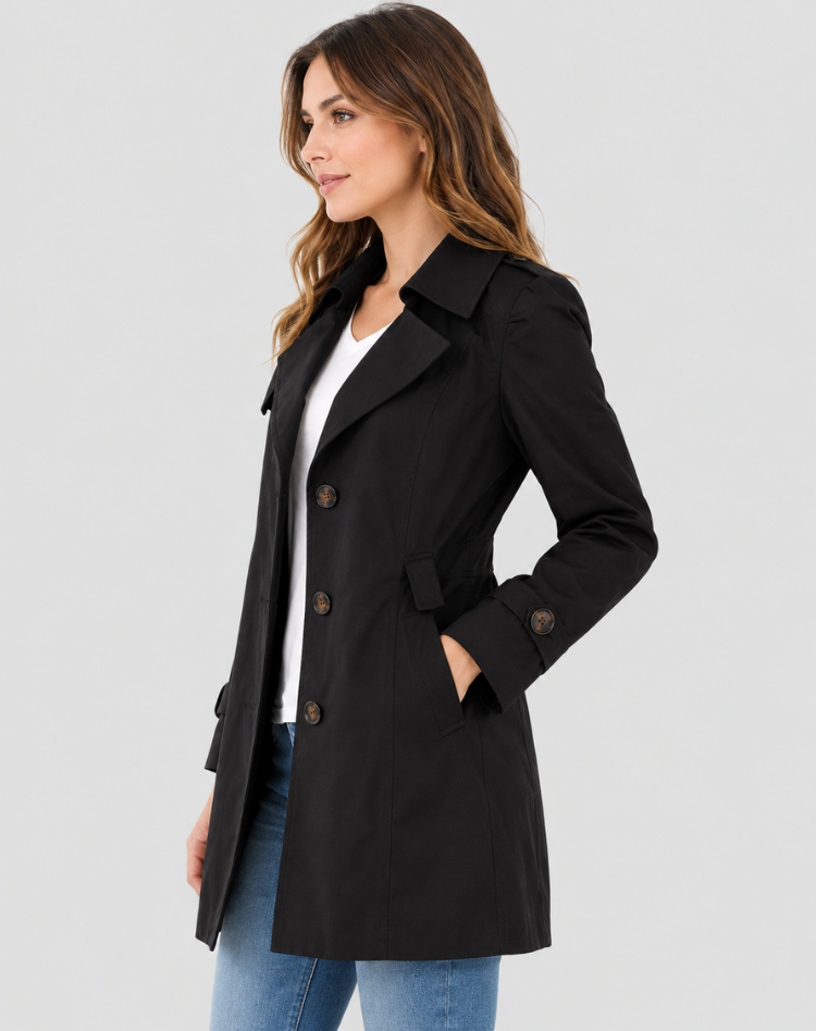 Evelyn | Classic Mid-Length Trench Coat