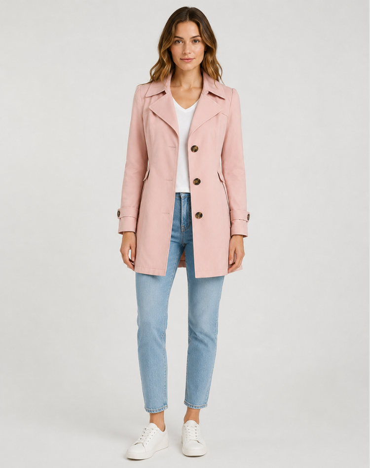 Evelyn | Classic Mid-Length Trench Coat