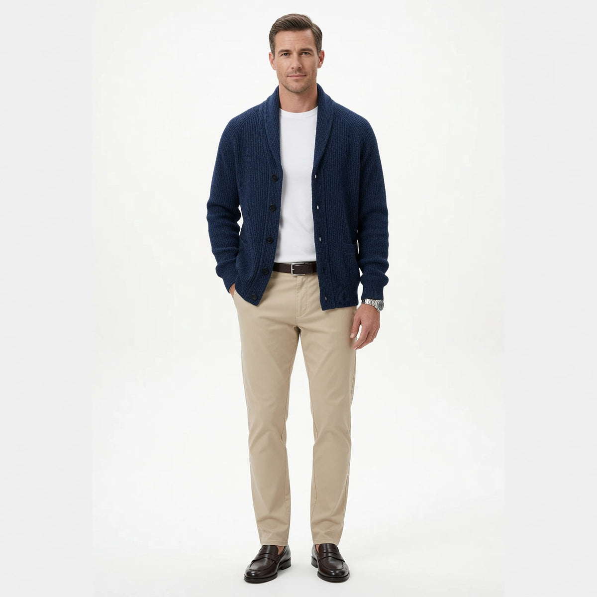 JERALD Classic Lapel Cardigan
