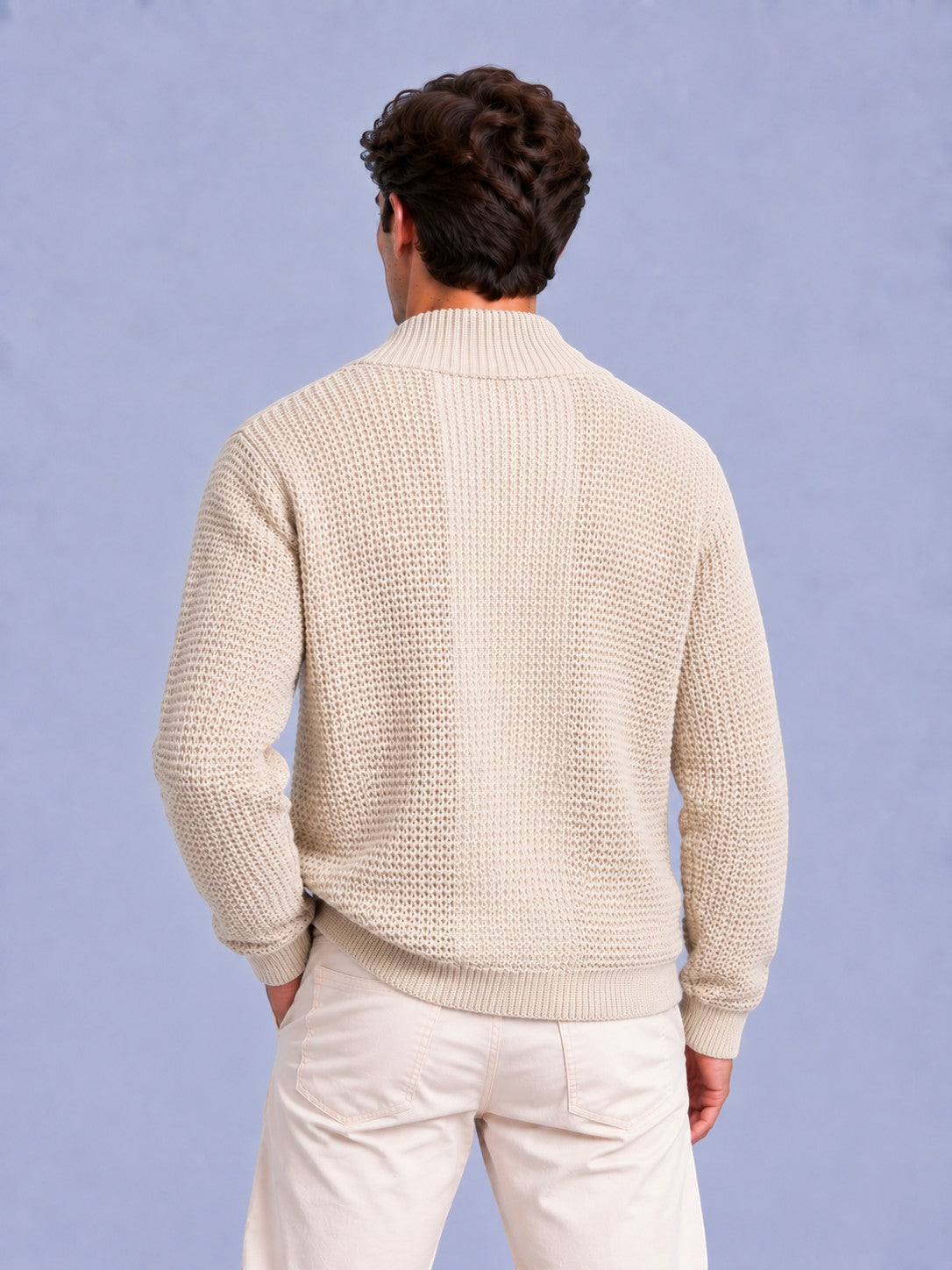 Jorvalore | Men’s Open-Front Chunky Knit Cardigan Jumper – Shawl Collar Pocket Knitwear