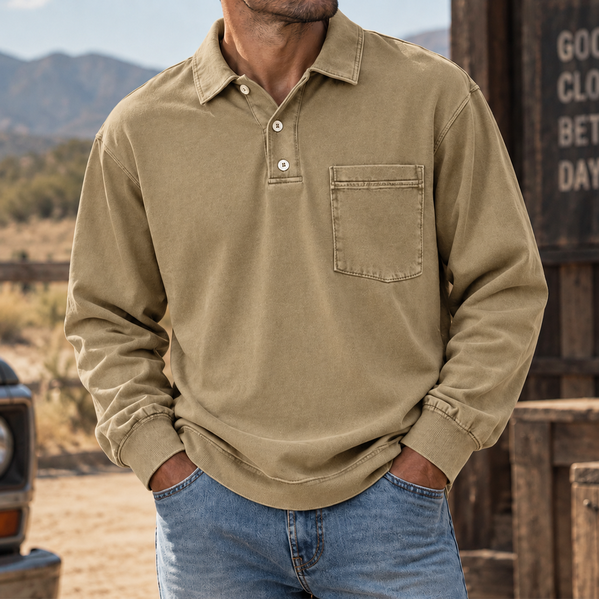 Ellis | Vintage-Wash Henley Shirt