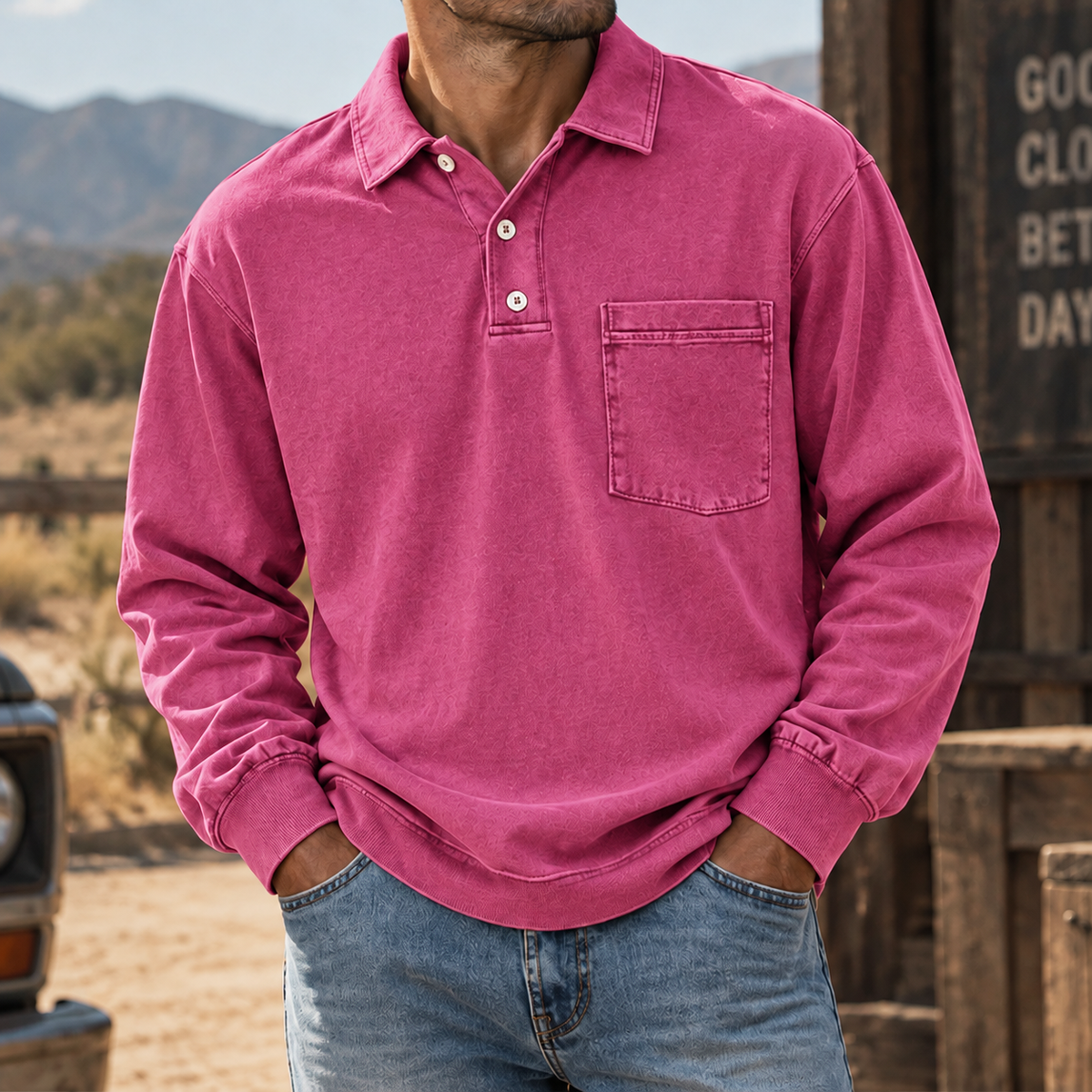 Ellis | Vintage-Wash Henley Shirt