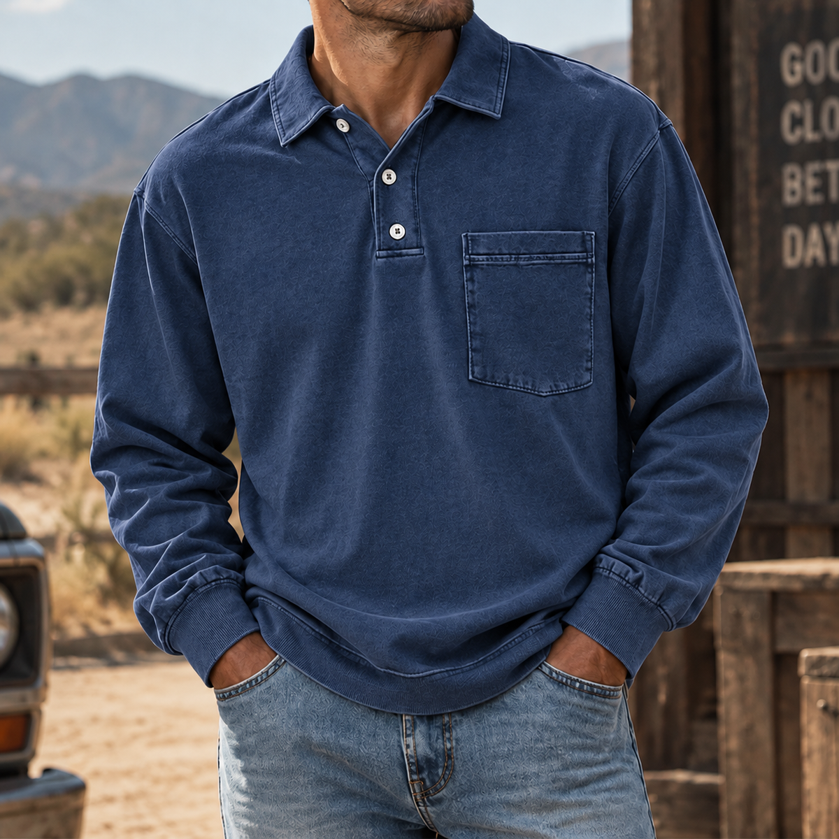 Ellis | Vintage-Wash Henley Shirt