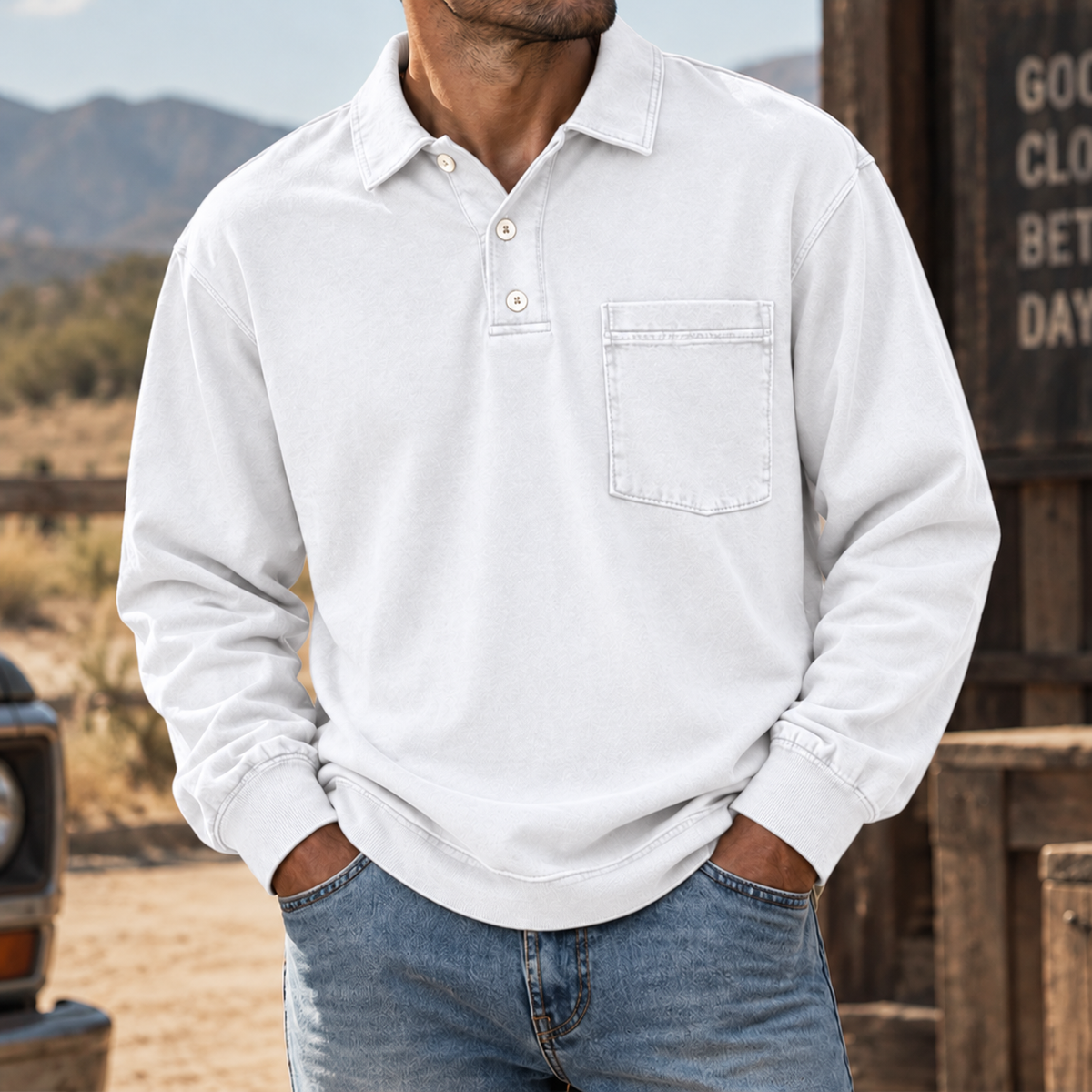 Ellis | Vintage-Wash Henley Shirt