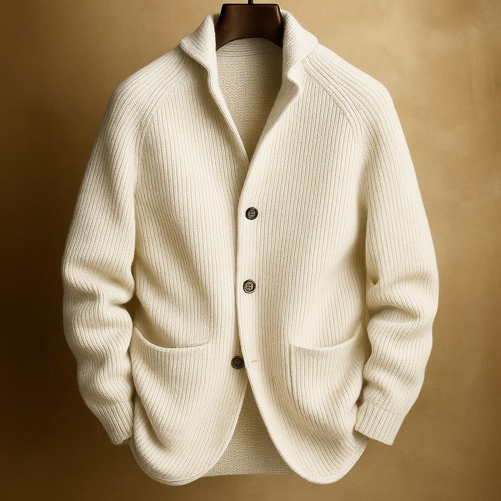 Silvoro - Ribbed Wool Cardigan For Men