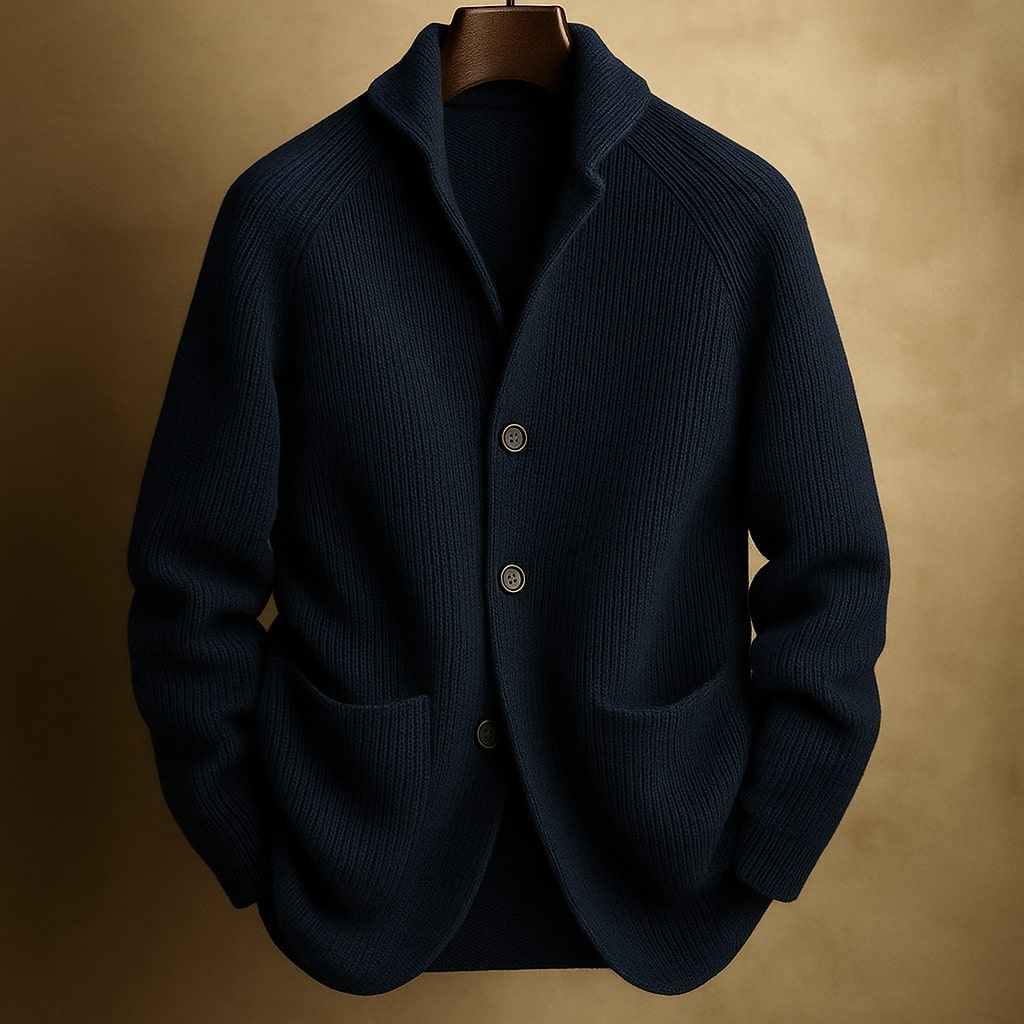 Silvoro - Ribbed Wool Cardigan For Men