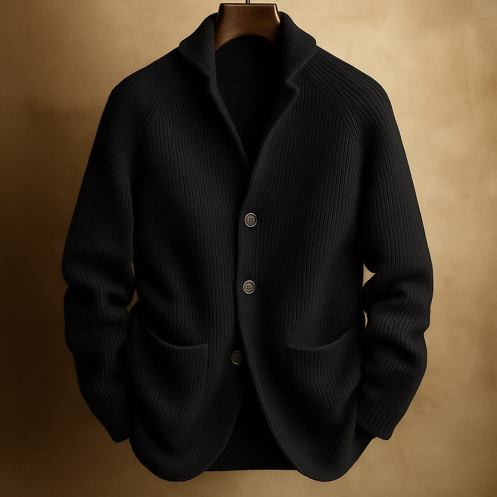 Silvoro - Ribbed Wool Cardigan For Men