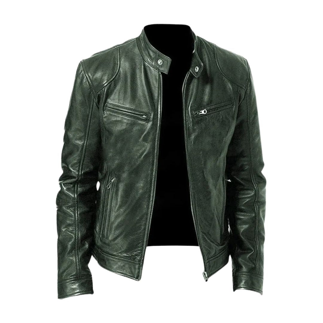 Miles | Classic Leather-Look Zip Jacket