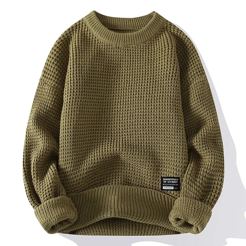Oska Crewneck Waffle Knit Sweatshirt