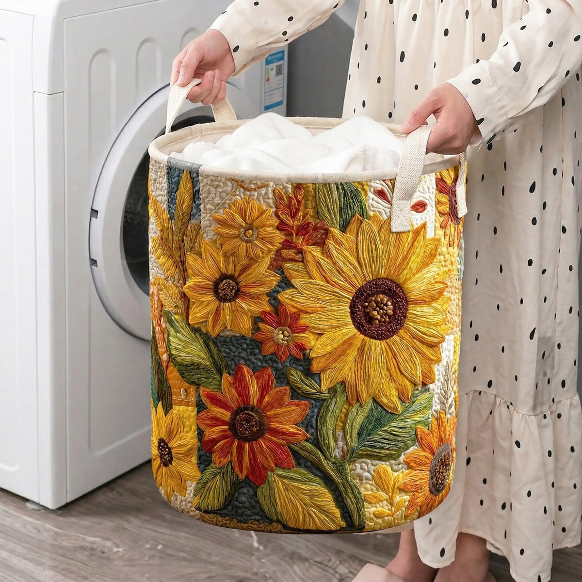 Sunflower Dream | Quilted Laundry Basket