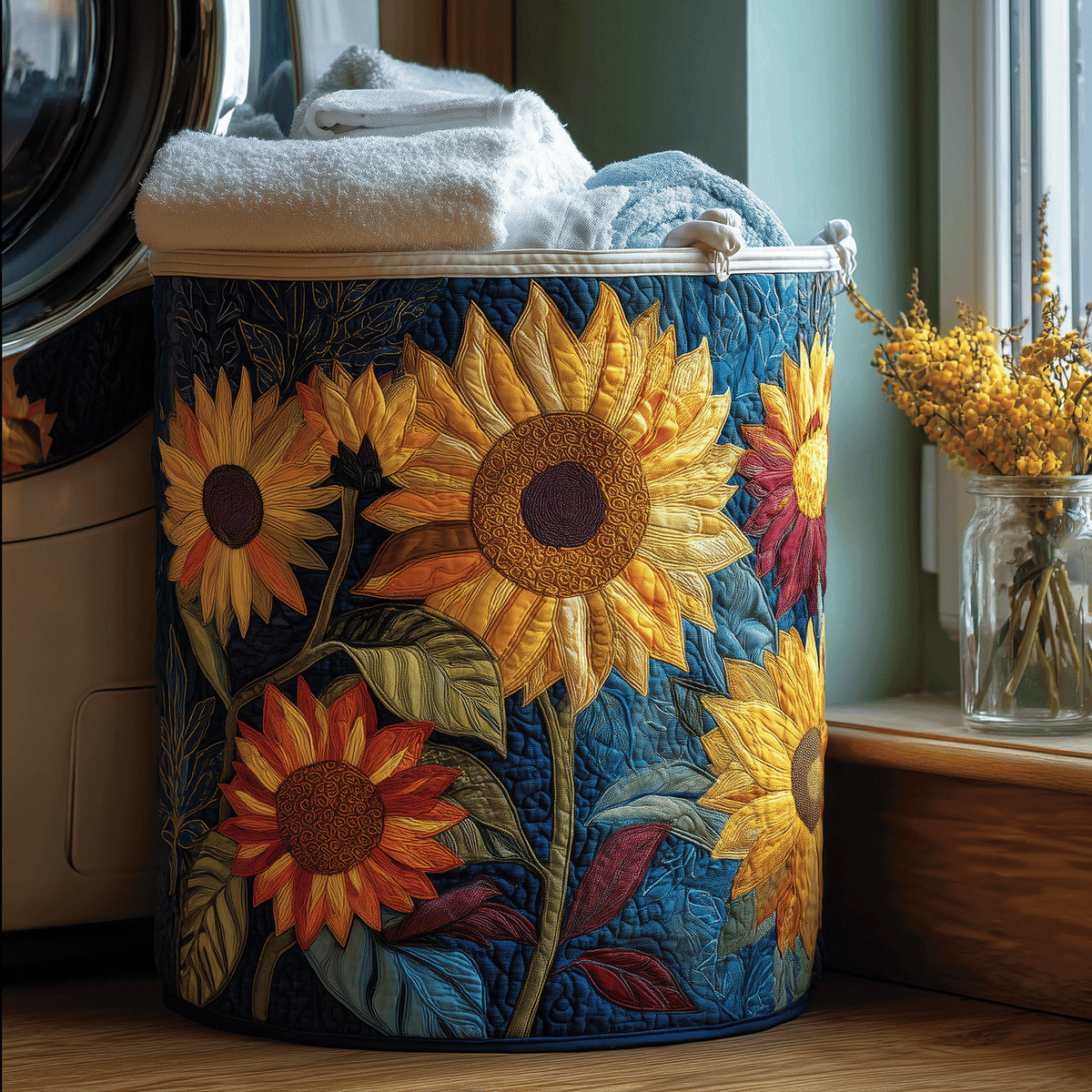 Sunflower - Handcrafted Laundry Basket