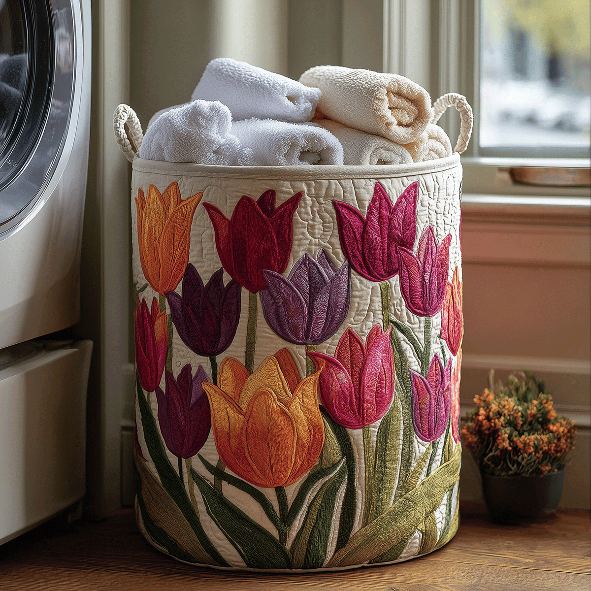 Dutch Tulip - Handcrafted Laundry Basket