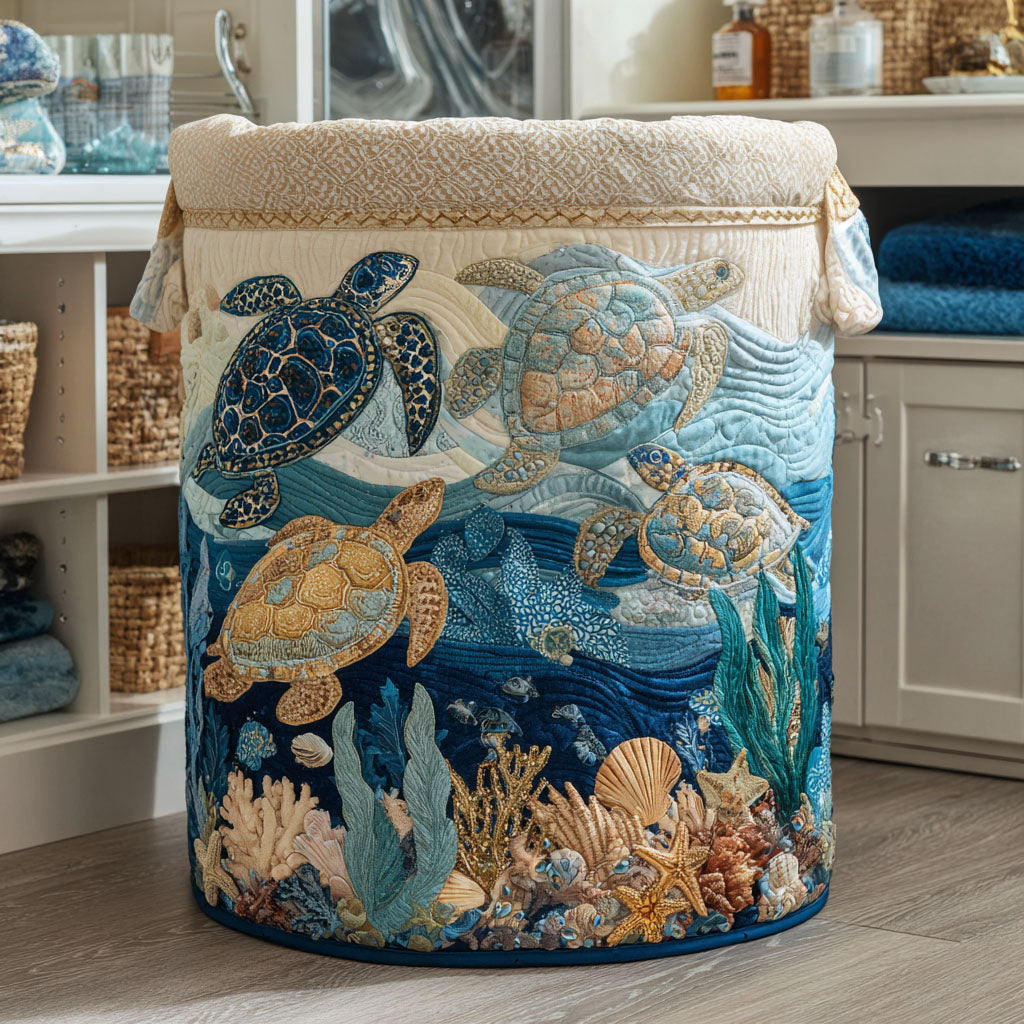 Turtles - Handcrafted Laundry Basket