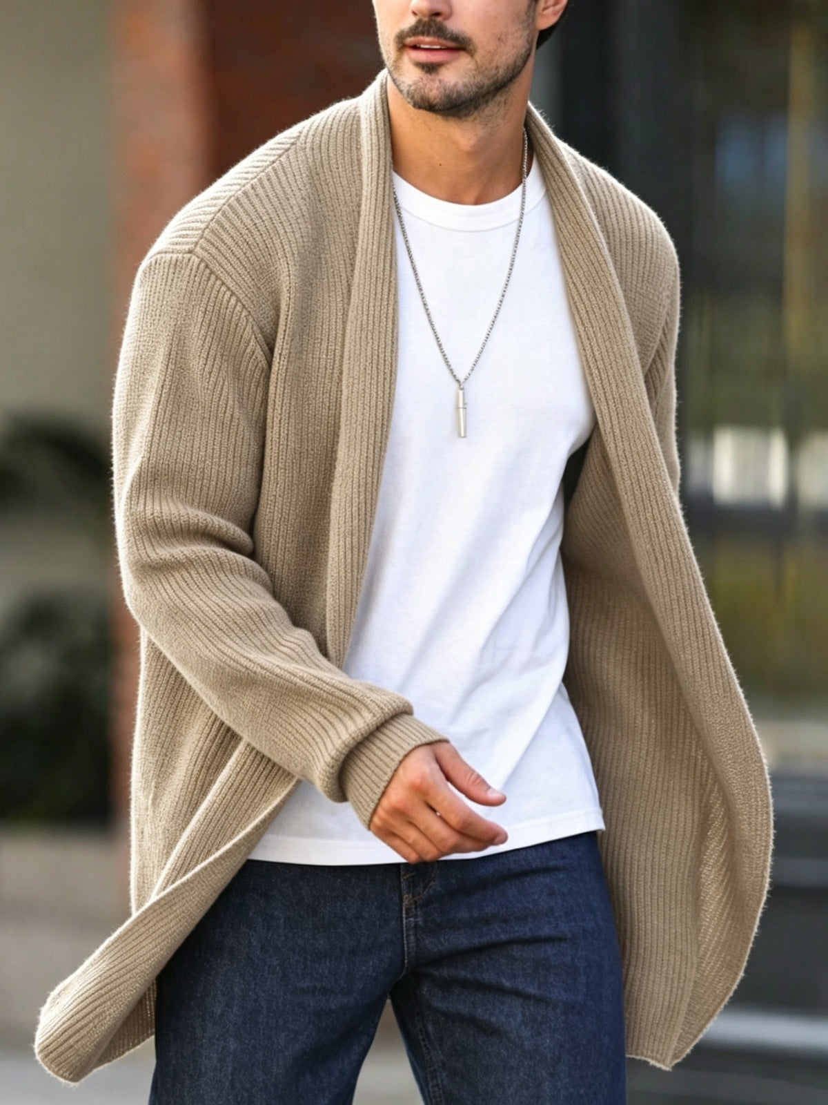 Ashford | Open-Front Ribbed Cardigan