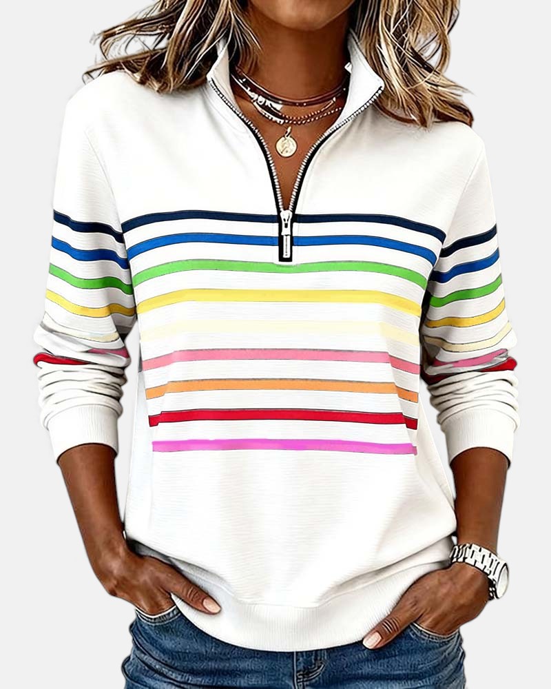 Serenelle | Colourful Half-Zip Sweatshirt
