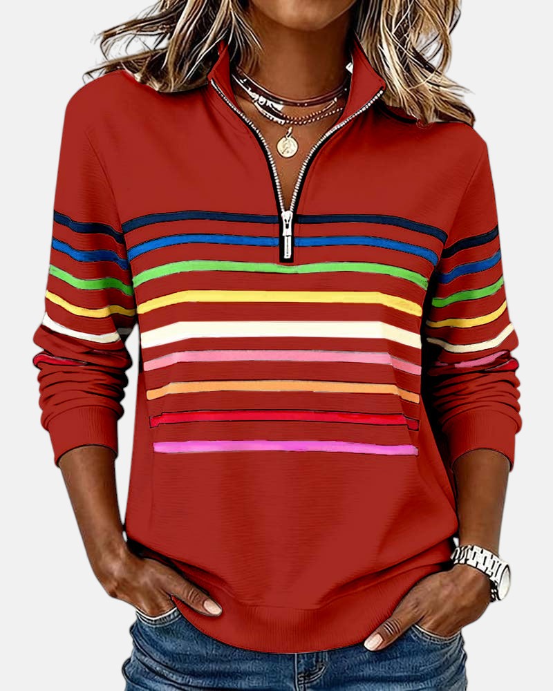 Serenelle | Colourful Half-Zip Sweatshirt
