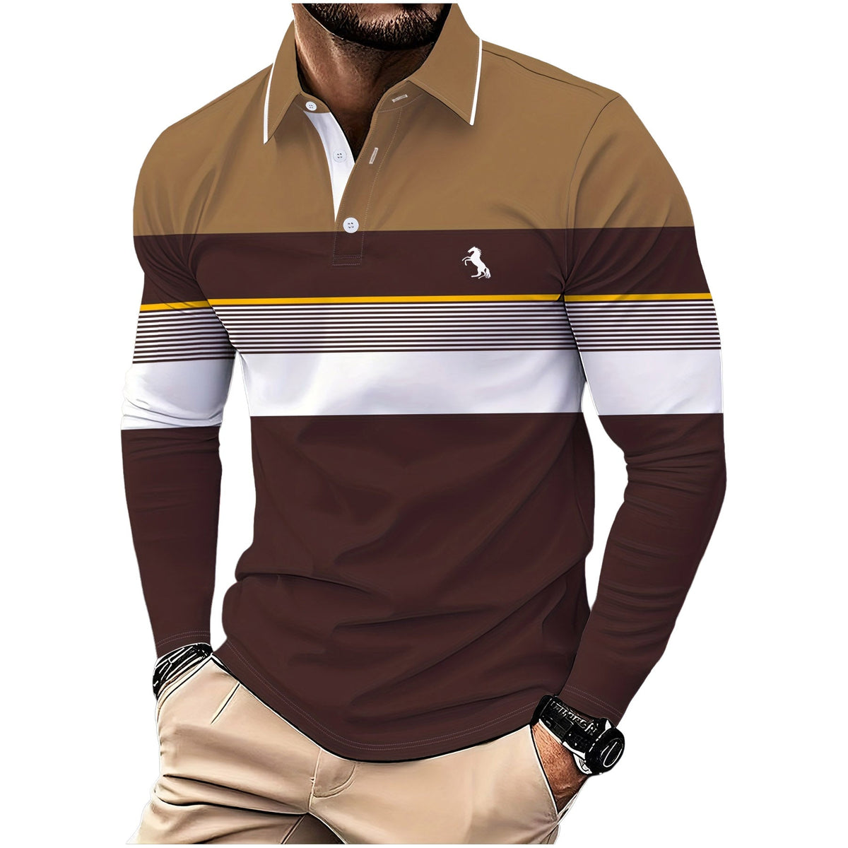 Nicholas | Striped Long-Sleeve Polo