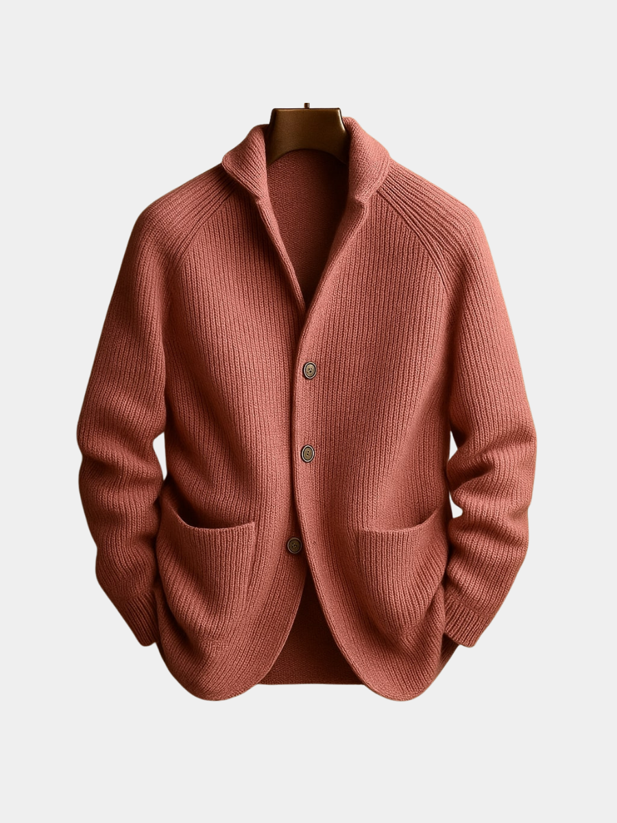 Silvoro - Ribbed Wool Cardigan For Men