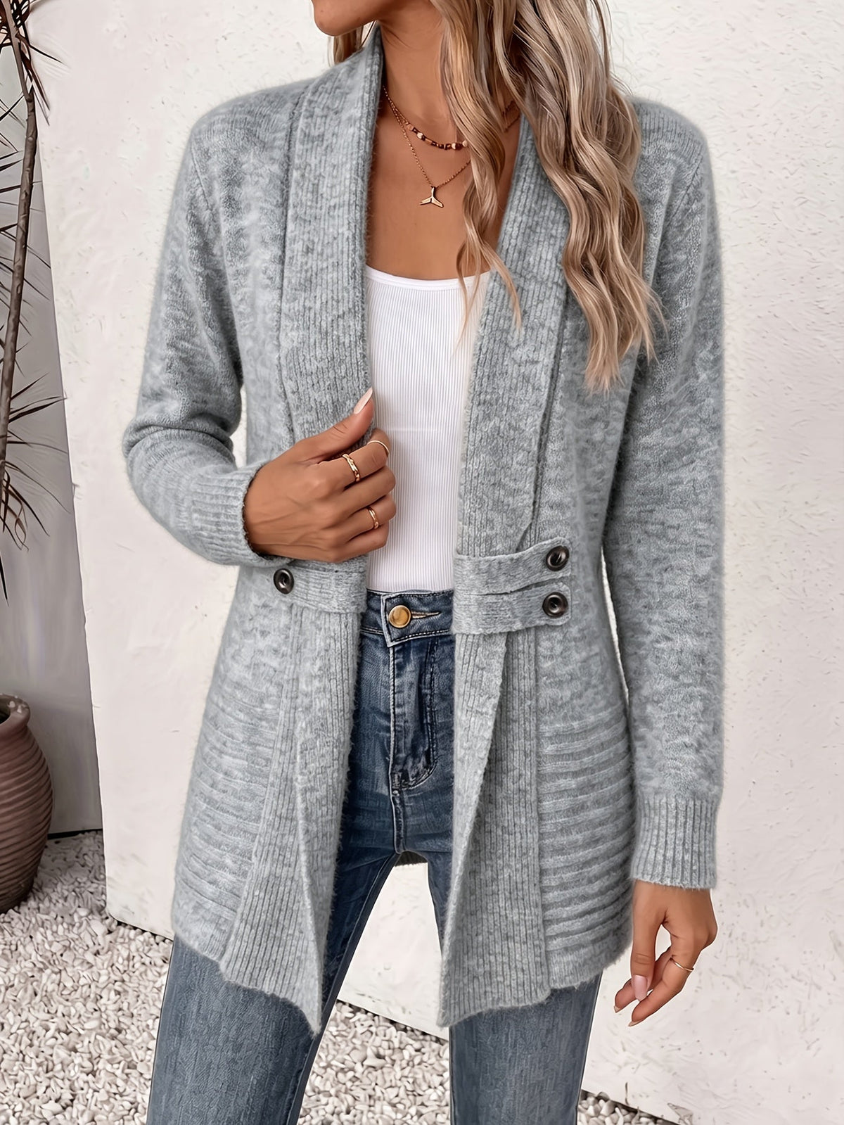 Merritt | Elegant Ladies Cardigan - Open Front & Fitted Waist