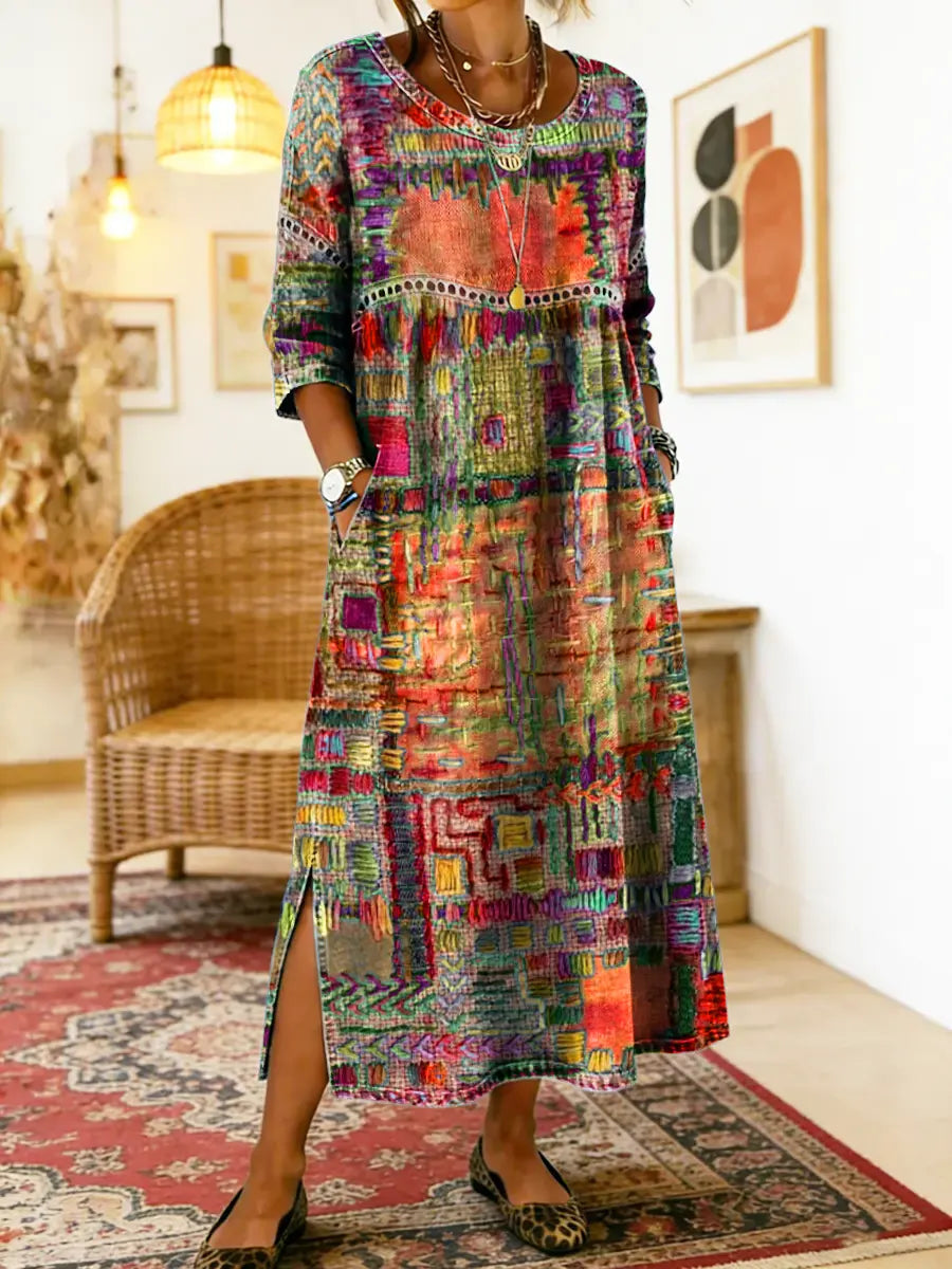 Edith | Ethnic Patchwork Dress