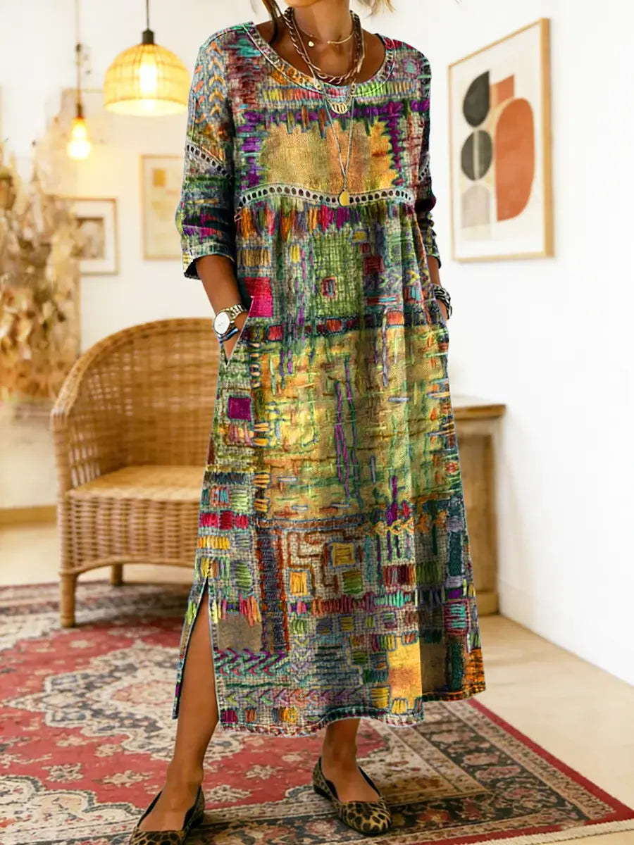 Edith | Ethnic Patchwork Dress