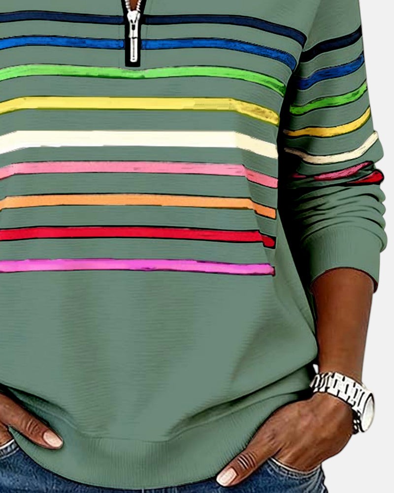 Serenelle | Colourful Half-Zip Sweatshirt