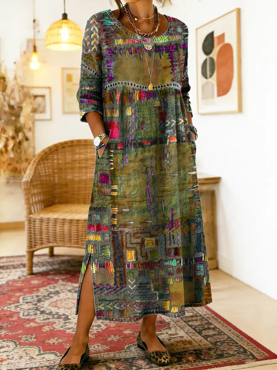 Edith | Ethnic Patchwork Dress