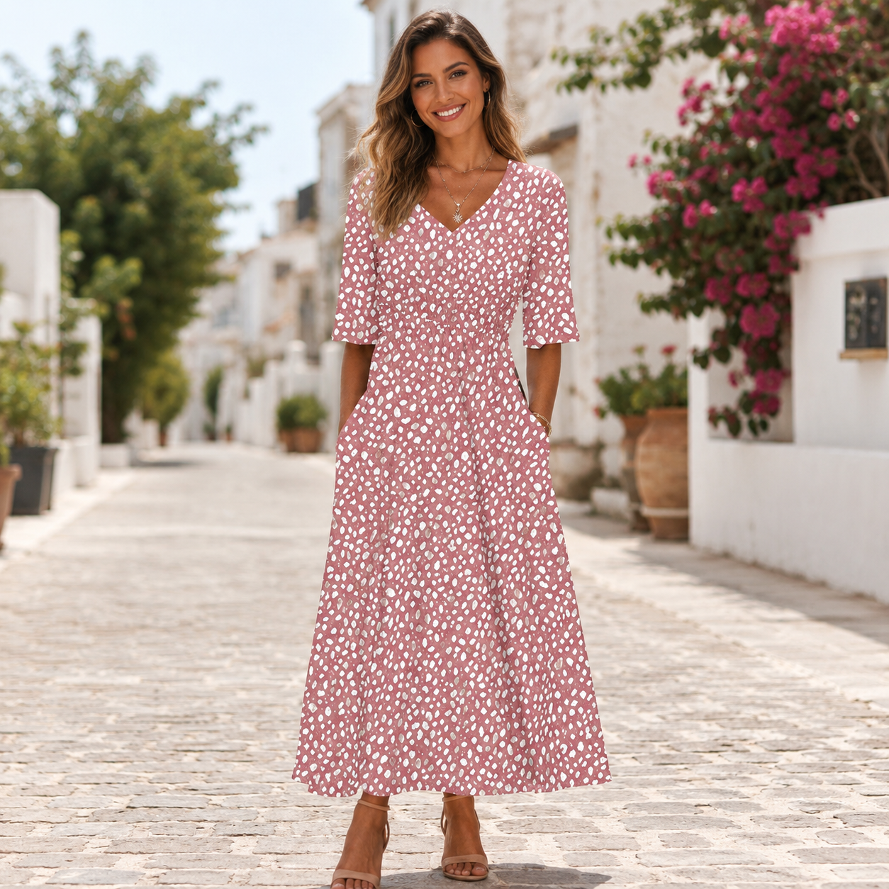 Iris | Tummy-Concealing Midi Dress