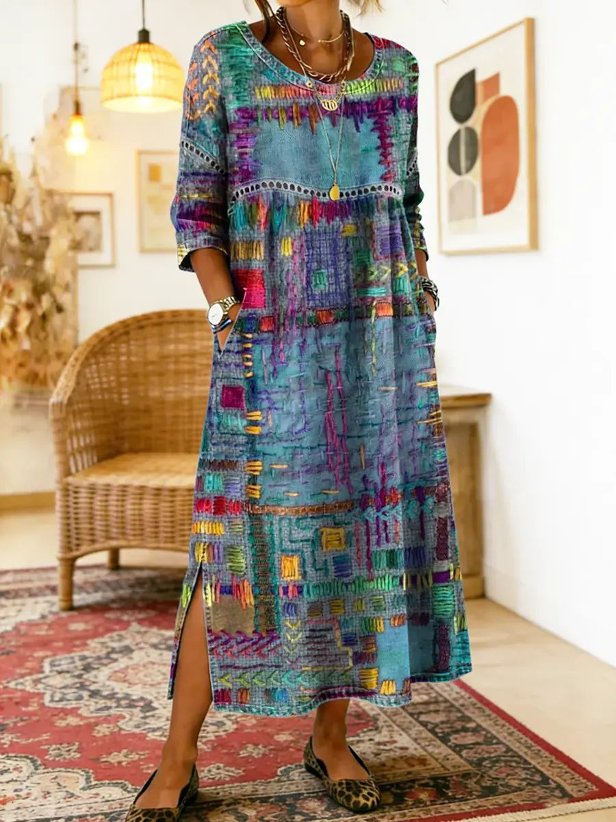 Edith | Ethnic Patchwork Dress