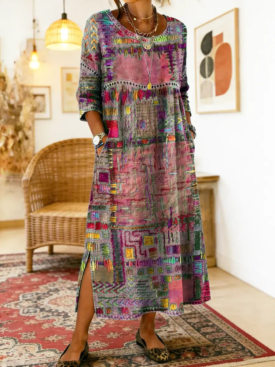 Edith | Ethnic Patchwork Dress