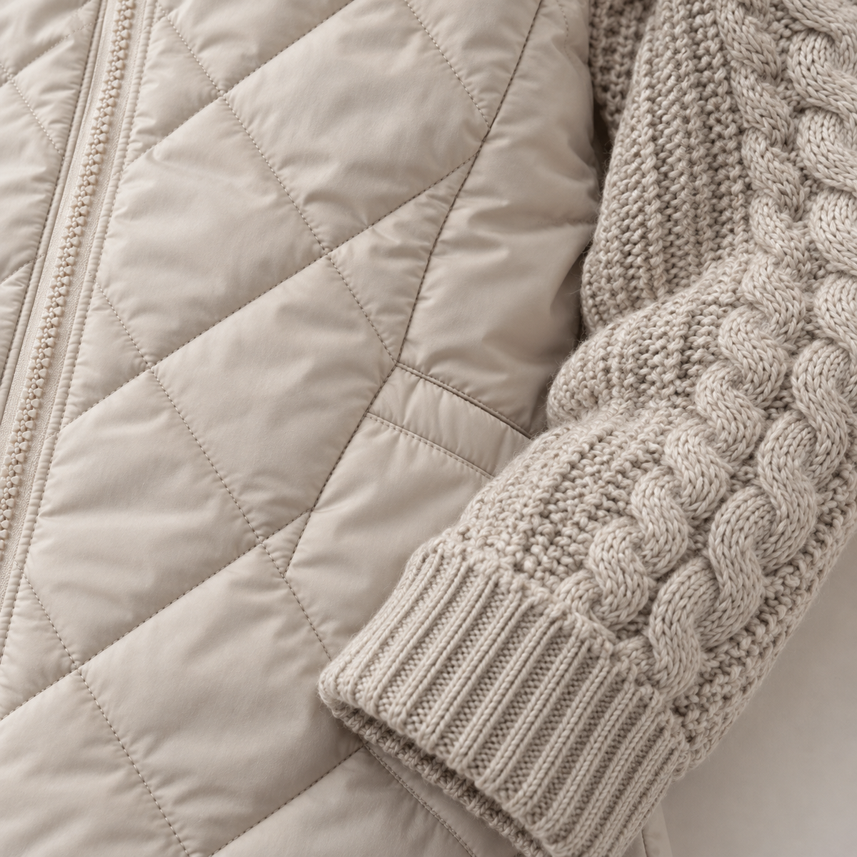 Harriet | Quilted Knit-Sleeve Jacket
