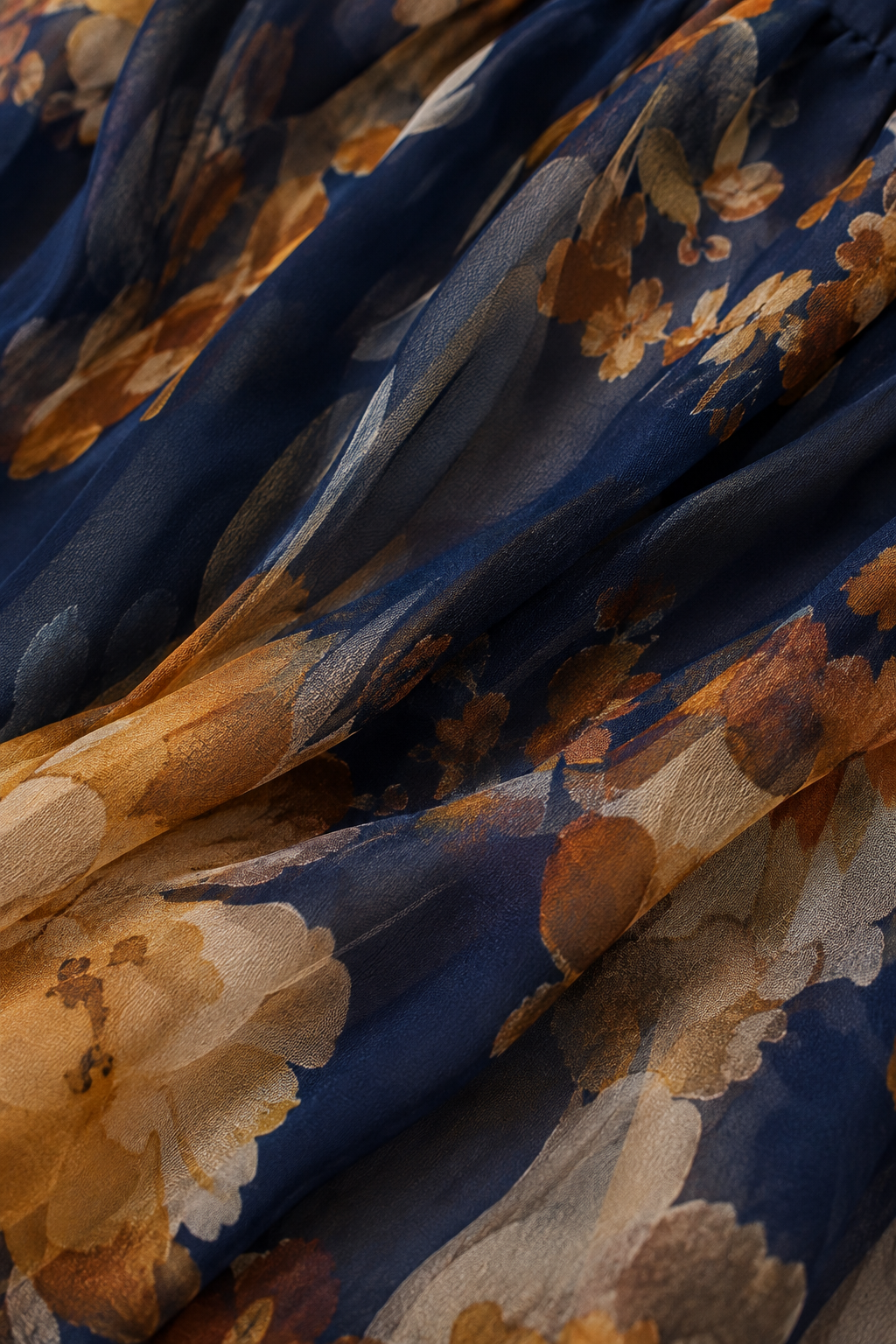 Navy Blue Floral Maxi Dress