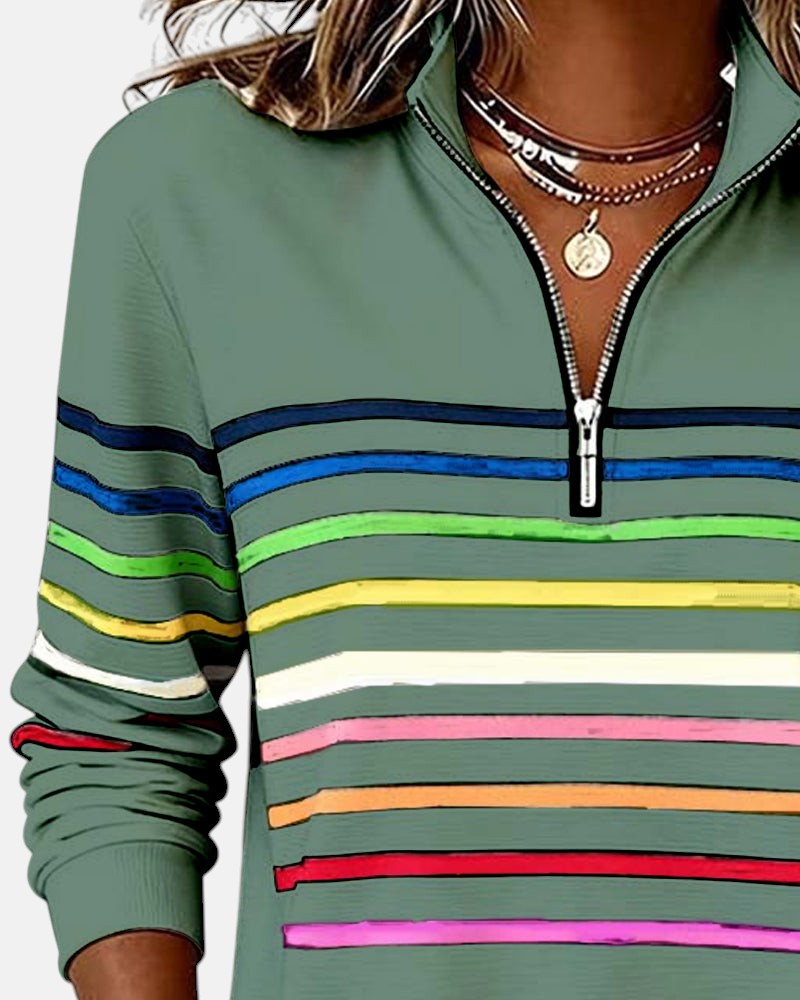 Serenelle | Colourful Half-Zip Sweatshirt