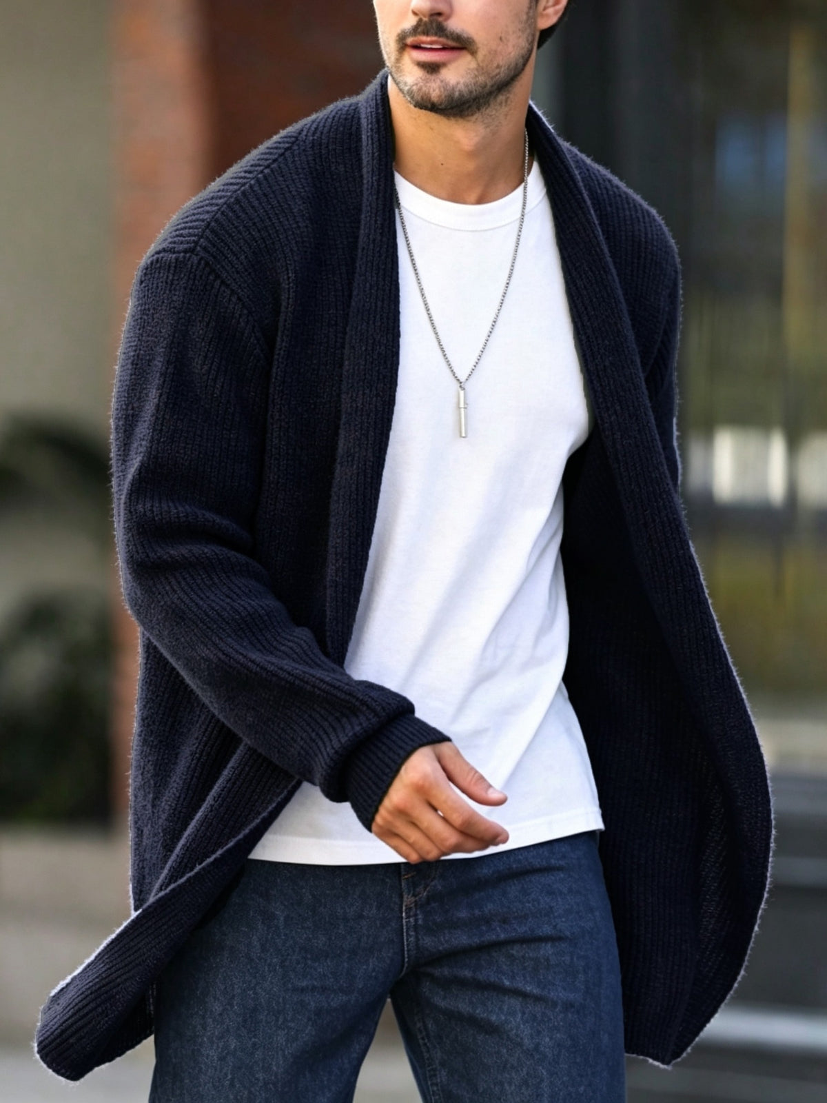 Ashford | Open-Front Ribbed Cardigan