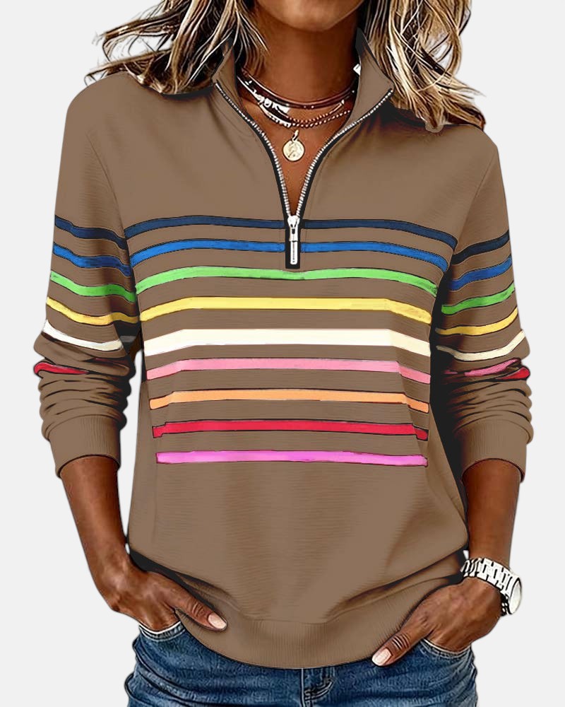 Serenelle | Colourful Half-Zip Sweatshirt