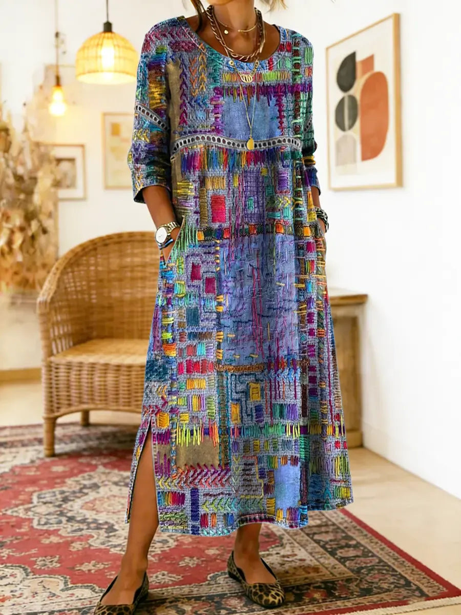 Edith | Ethnic Patchwork Dress