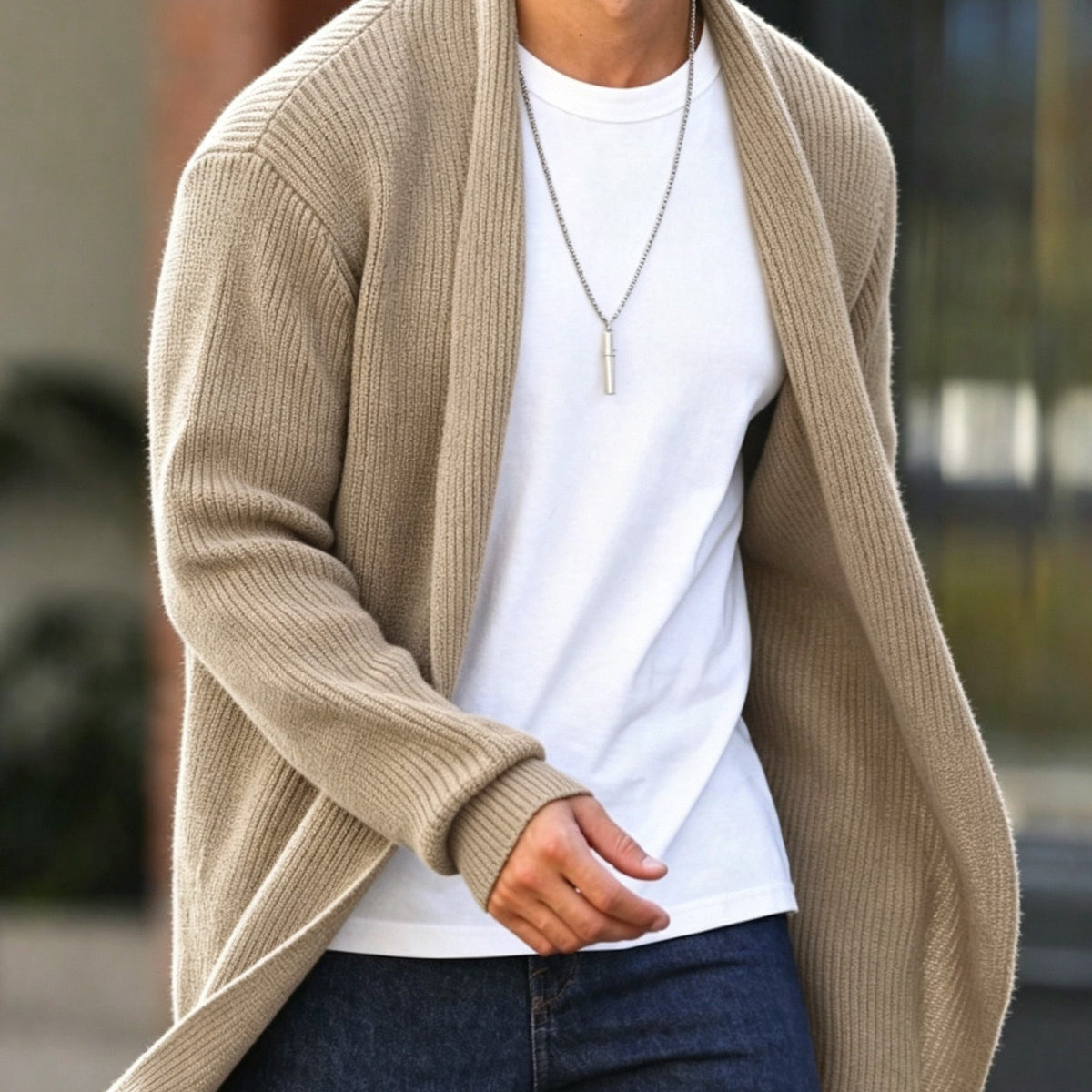 Ashford | Open-Front Ribbed Cardigan