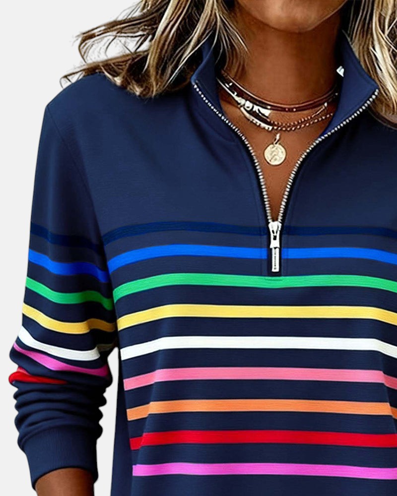 Serenelle | Colourful Half-Zip Sweatshirt