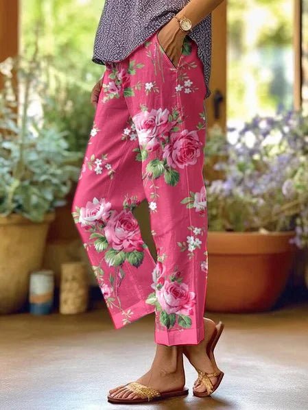 Iris | Floral Casual Trousers
