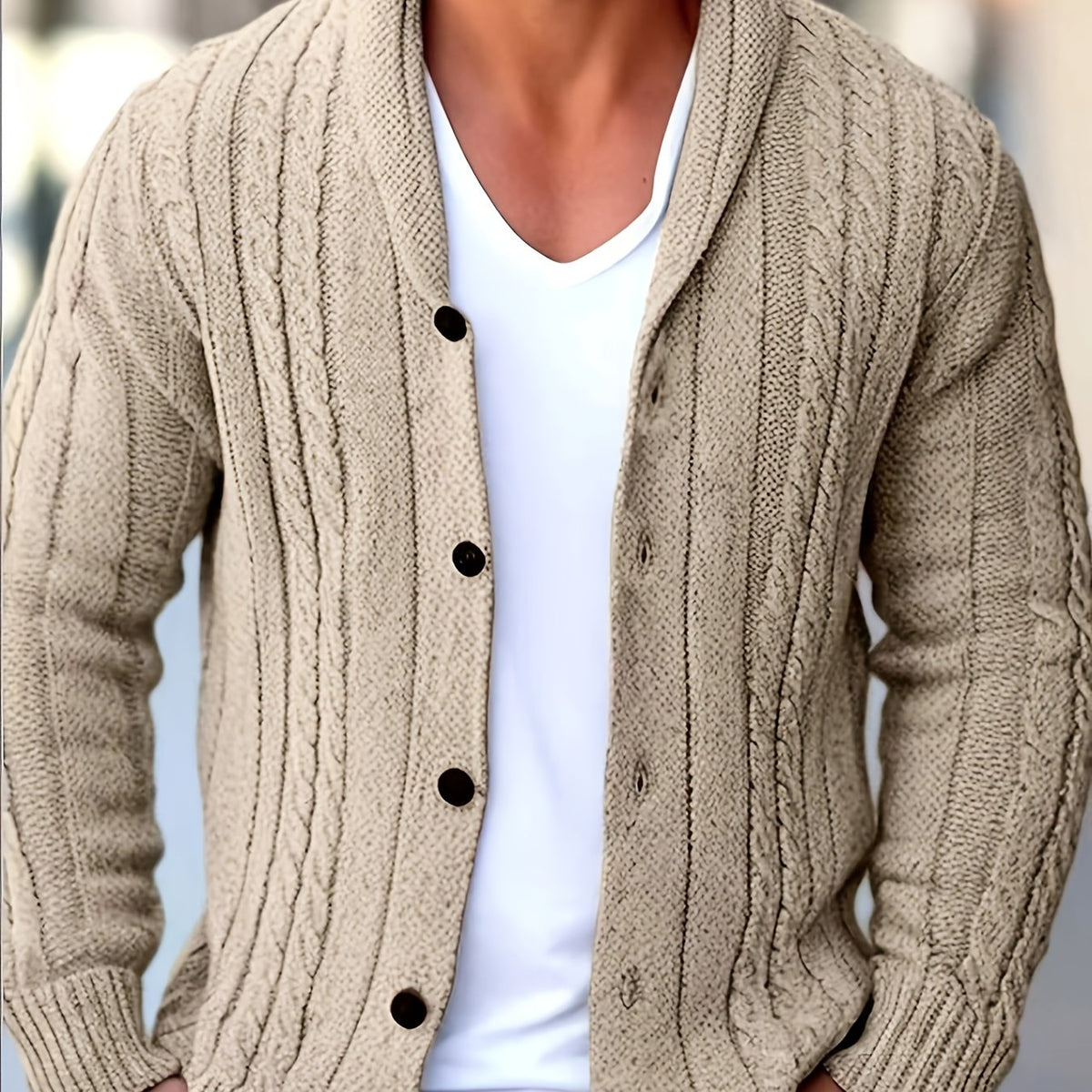 Pembroke | Cable-Knit Button Cardigan