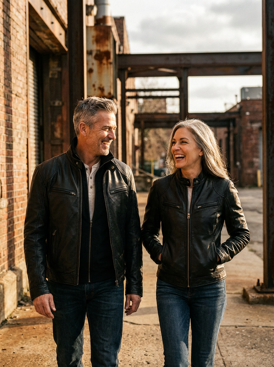 Miles | Classic Leather-Look Zip Jacket