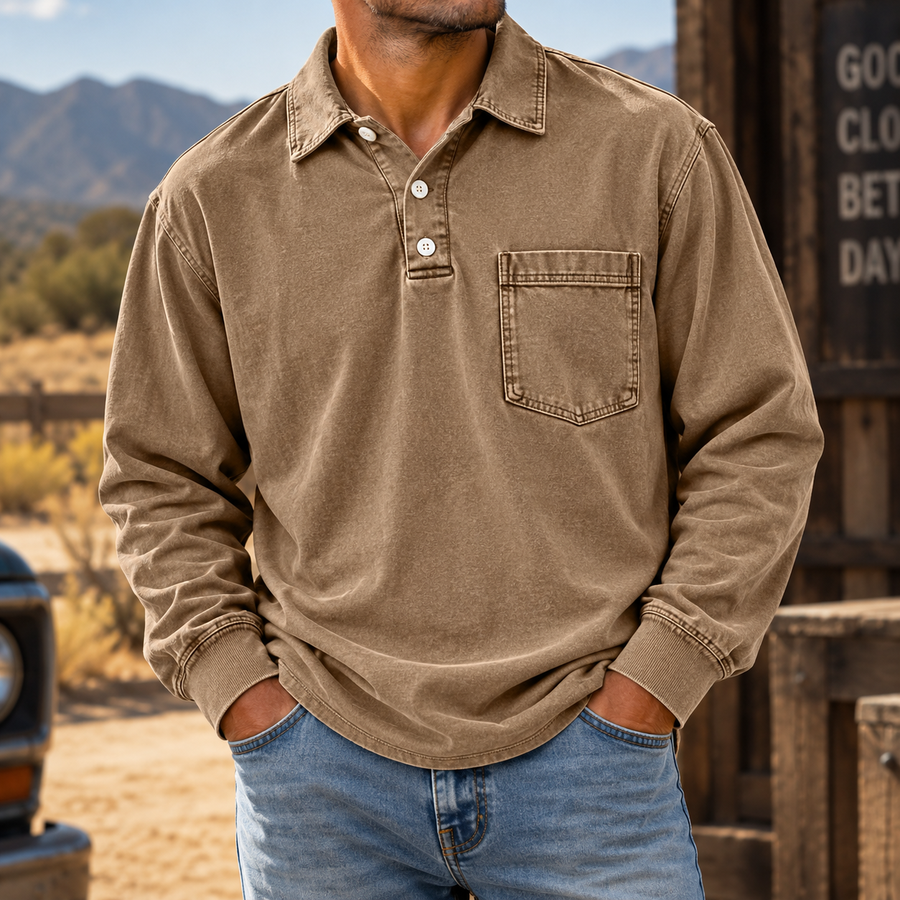 Ellis | Vintage-Wash Henley Shirt
