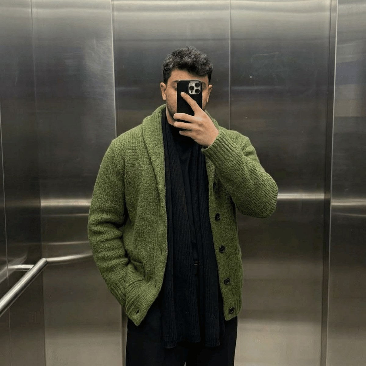 Men's Shawl Collar Wool Cardigan | The Hexham