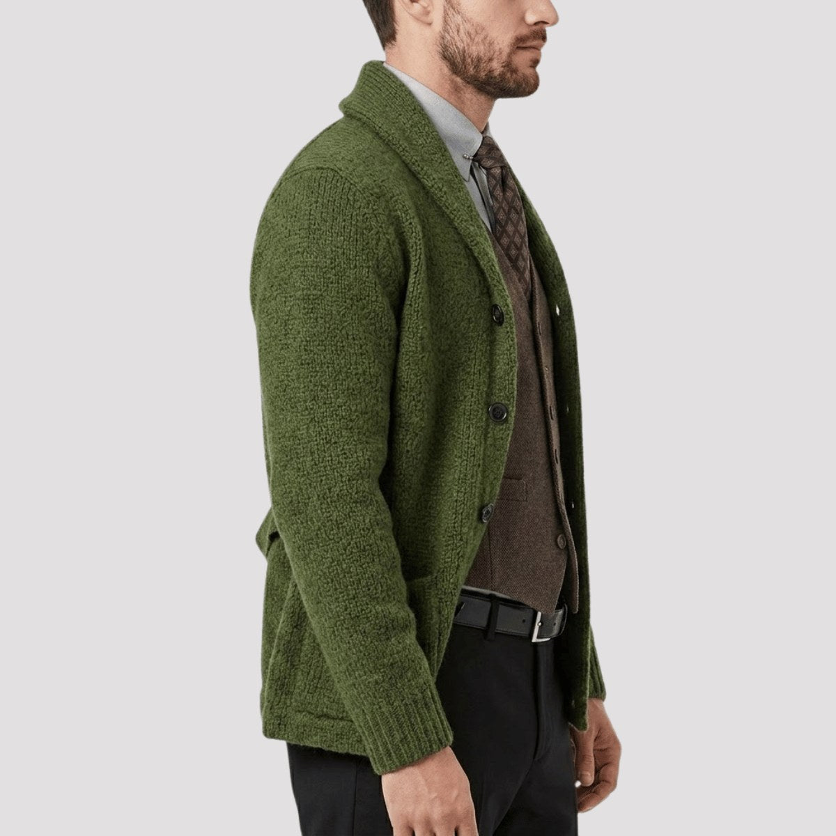 Men's Shawl Collar Wool Cardigan | The Hexham